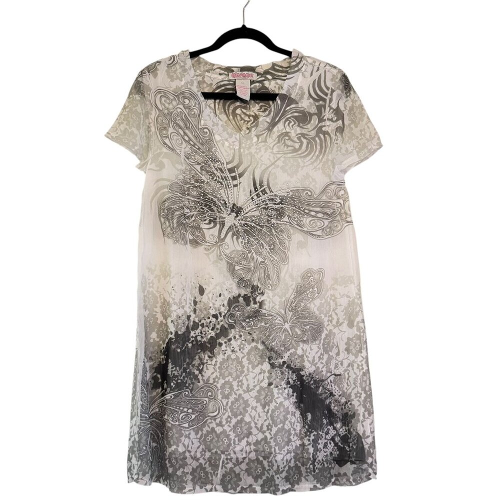 NWOT! Prestige Fashion Wear Animal Print + Floral Design Mini Dress Size M